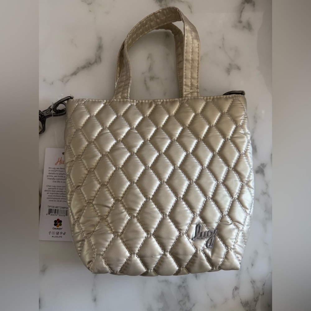 NWT LUG tip toe tote bag champagne gold - Picture 3 of 12